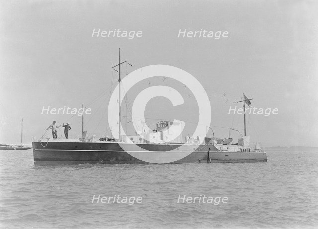 Unknown motor yacht. Creator: Kirk & Sons of Cowes.
