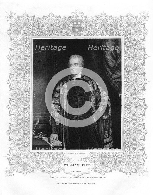 William Pitt, the Younger, British politician and Prime Minister, 19th century. Artist: P Lightfoot