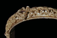 Detail of animal-style decoration on a gold Viking bracelet. Artist: Unknown