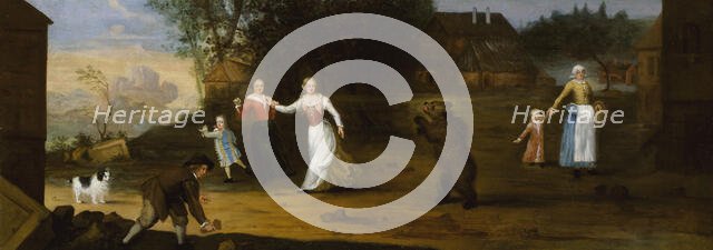 Landscape with dancing bear, 1682. Creator: Ulrika Eleonora of Denmark.