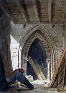 Crypt of St Anne, Blackfriars,  City of London, 1854.          Artist: Percy William Justyne