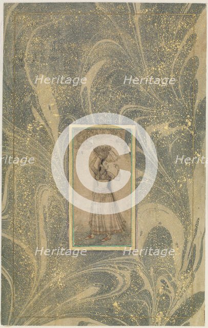 A Girl Carrying a Basket on her head, early 18th century. Creator: Unknown.