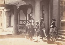 Group Portrait: (L to R) Lady Canning, Major Jones and Lady Campbell, Barnes Court, Simla, 1860. Creator: Unknown.