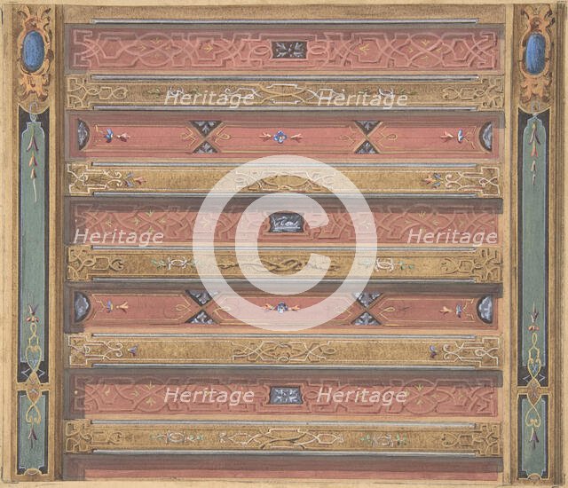 Design for Salon Ceiling, Château de Cangé, second half 19th century. Creators: Jules-Edmond-Charles Lachaise, Eugène-Pierre Gourdet.