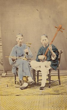 Two Musicians, 1870s. Creator: Unknown.
