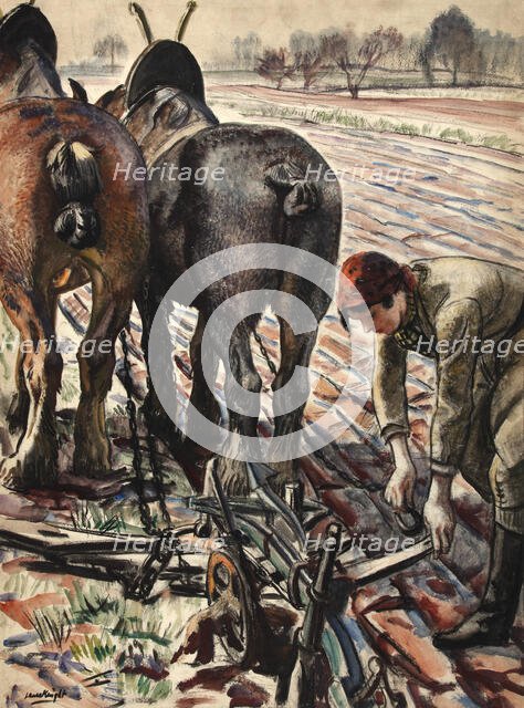 Land Army Girl, World War II poster, 1939.  Creator: Dame Laura Knight.