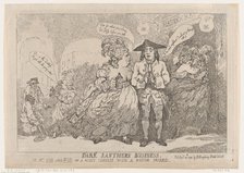 Dark Lanthern Business, or, Mrs. Hob and Nob On a Night Canvass With a Bosom Fri..., April 24, 1784. Creator: Thomas Rowlandson.