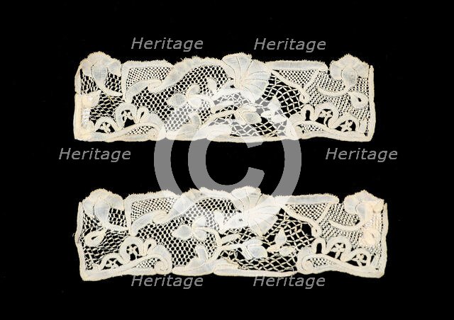 Cuffs, possibly Flemish, ca. 1860. Creator: Unknown.