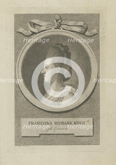 Portrait of Franziska Romana Koch, née Giraneck (1748-1796), ca 1775. Creator: Berger, Gottfried Daniel (1744-1824).