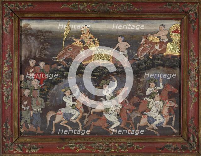 Vessantara Jataka, Chapters 12 &amp; 13: Jali's Army Recovers Vessantara and..., late 19th century. Creator: Unknown.