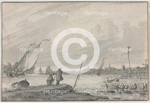 View of Alkmaar with Boats, 1600s. Creator: Unknown.