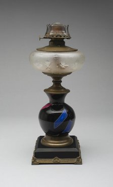 Sicilian Glass Lamp, c. 1878. Creator: Mount Washington Glass Company.