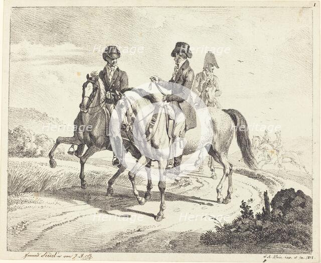 Outing on Horseback, 1811. Creator: Johann Adam Klein.