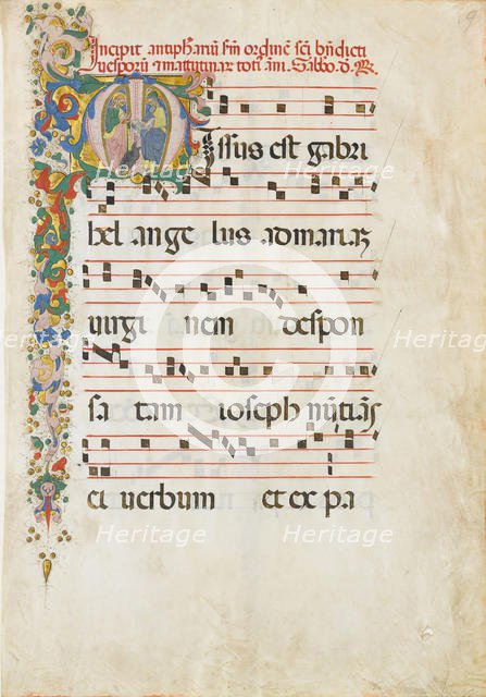 Manuscript Leaf with Saint John the Evangelist and Saint John the Baptist..., second half 15th cent. Creator: Master of the Riccardiana Lactantius.
