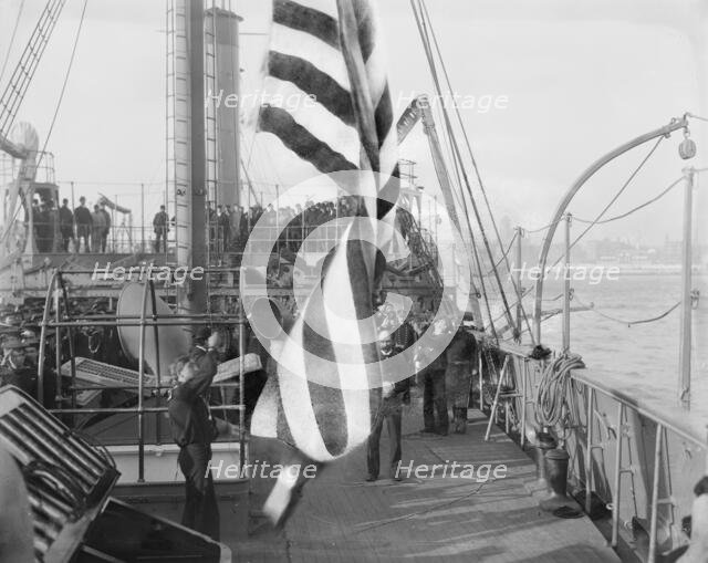 U.S.S. Chicago going into commission, Dec. 1, 1898, 1898. Creator: Unknown.