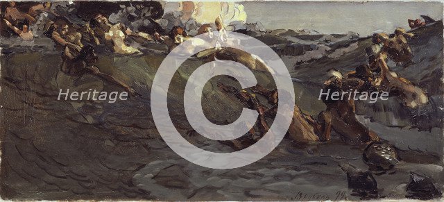 Playing naiads and tritons, 1899. Artist: Vrubel, Mikhail Alexandrovich (1856-1910)