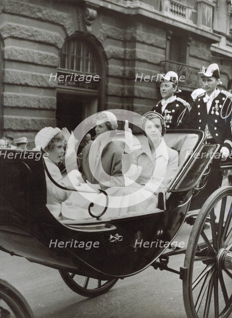 Princesses Desiree, Margareta and Birgitta of Swden, Stockholm, 1951. Artist: Unknown