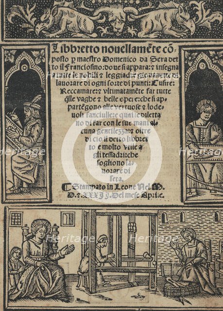 Libbretto nouellamete composto per maestro Domenico da Sera...lauorare di ogni s..., April 12, 1532. Creator: Unknown.