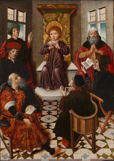 Christ among the Doctors. Artist: Cruz, Diego de la (active 1482-1500)