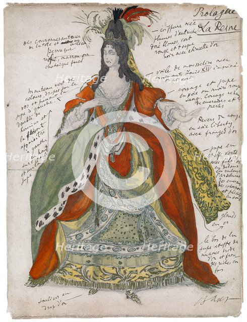 Costume design for the ballet Sleeping Beauty by P. Tchaikovsky, 1921. Artist: Bakst, Léon (1866-1924)