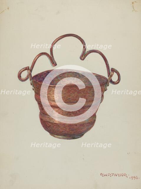 Holy Water Bucket, 1936. Creator: Robert W.R. Taylor.