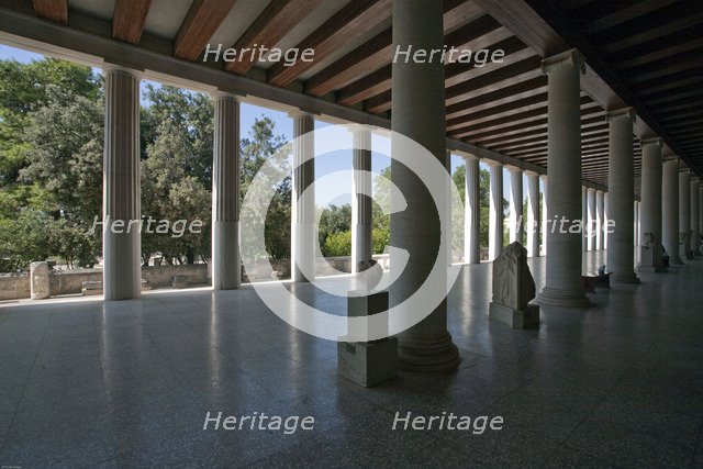 The Stoa of Attalus at the Greek Agora in Athens, Greece. Artist: Samuel Magal