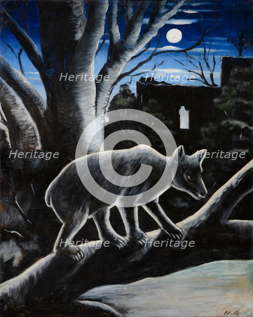 Bear in the moonlit night, 1914. Creator: Pirosmani, Niko (1862-1918).