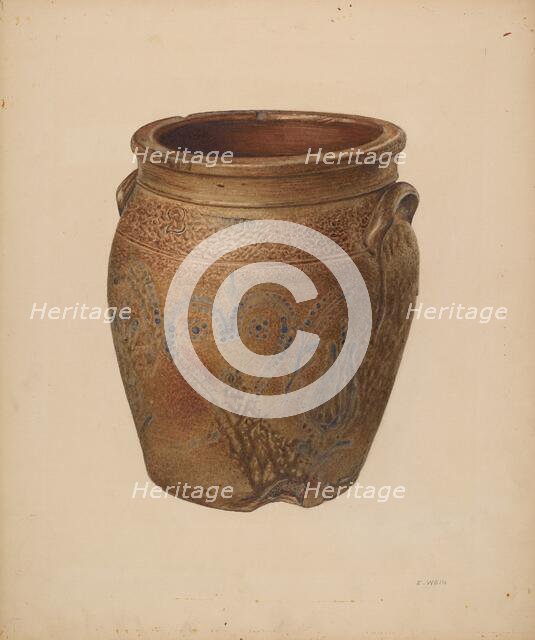 Crock, c. 1939. Creator: Elsie Wein.