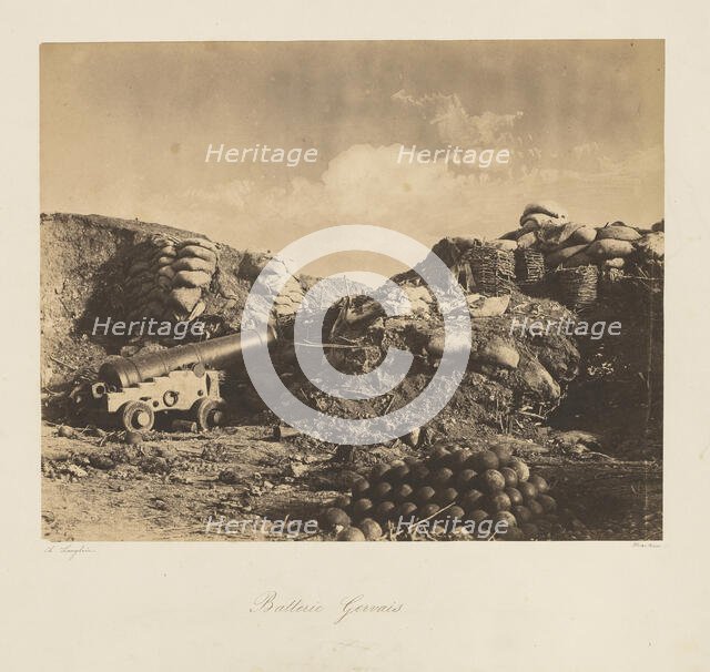 Gervais Battery. From: Souvenir de la Guerre de Crimee, 1855. Creator: Langlois, Jean-Charles (1789-1870).