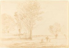 Horseman Halted in the Countryside (Cavalier arrete dans la campagna), 1874. Creator: Jean-Baptiste-Camille Corot.