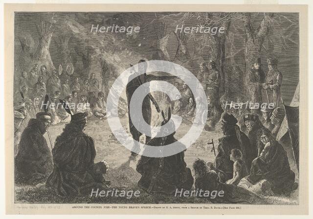 Around the Council Fire, The Young Brave's Speech (Harper's Weekly, May 10, 1873),..., May 10, 1873. Creator: Edwin Austin Abbey.