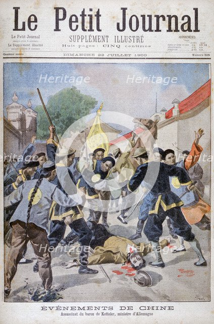 The murder of Baron Ketteler, German minister, China, 1900. Artist: Oswaldo Tofani