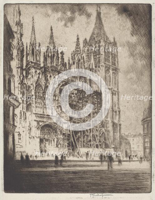 The West Front, Rouen Cathedral, 1907. Creator: Joseph Pennell.