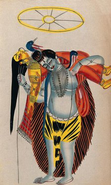 Shiva carrying his wife in her Sakti form. Creator: Unknown.