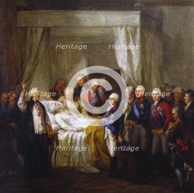 The Death of Stanislaw II August Poniatowski, after 1798. Artist: Bacciarelli, Marcello (1731-1818)
