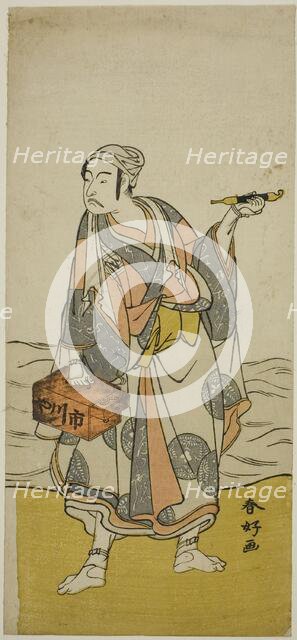 The Actor Ichikawa Yaozo II as the Boatman Jirosaku in the Play Oyafune Taiheiki..., c. 1775. Creator: Katsukawa Shunko.