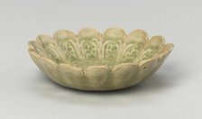 Scalloped Dish with Stylized Floral Sprays and Sickle-Leaf Scrolls, 12th/13th century. Creator: Unknown.