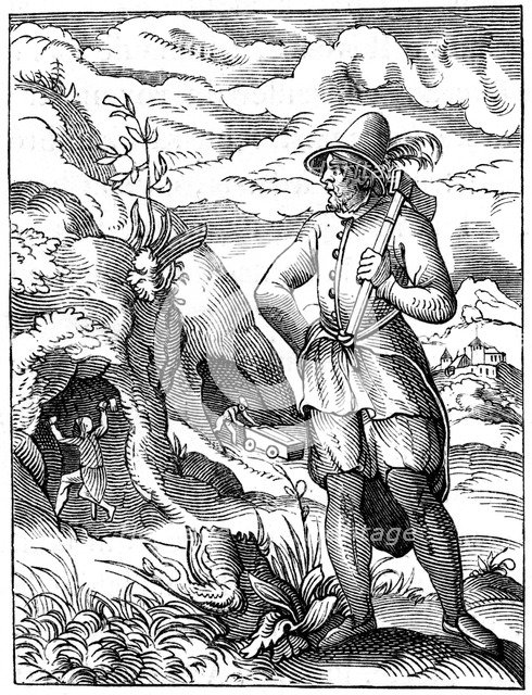 Miner, 16th century (1849).Artist: Jost Amman