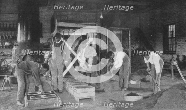 Students at work in the school's foundry, 1904. Creator: Frances Benjamin Johnston.