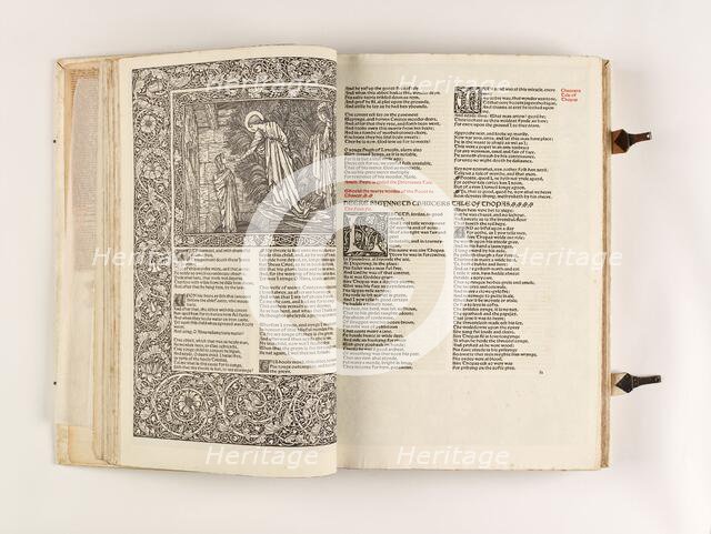 The Kelmscott Chaucer - The Works of Geoffrey Chaucer Now Newly Imprinted, 1896. Creator: Sir Edward Coley Burne-Jones.