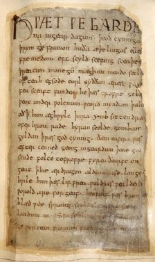 The beginning of Beowulf, c1000. Creator: Unknown.
