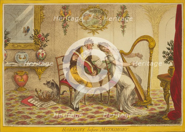 Harmony before Matrimony, 1805. Artist: Gillray, James (1757-1815)
