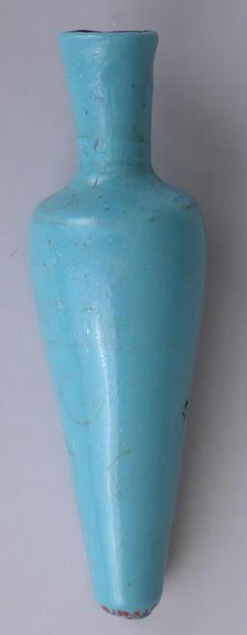 Cosmetic Flask (Mukhula) of Opaque Turquoise Glass, probably Egypt, 8th-9th century. Creator: Unknown.