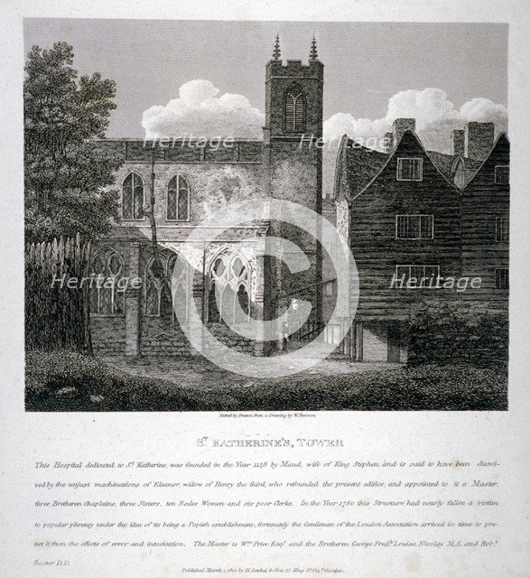 Church of St Katherine by the Tower, Stepney, London, 1810. Artist: W Preston