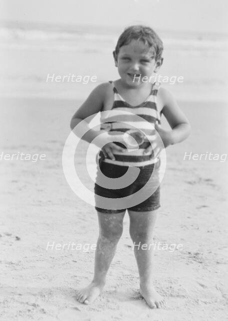 Godowsky's grandchild, at the beach, 1928 Creator: Arnold Genthe.