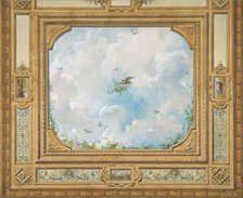 Design for a ceiling decorated with clouds and birds, 1830-97. Creators: Jules-Edmond-Charles Lachaise, Eugène-Pierre Gourdet.