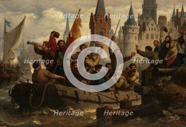 Return of the warriors after the siege of Antwerp , 1878. Creator: Schaefels, Hendrik Frans (1827-1904).