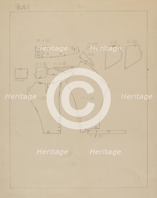 Pattern for Man's Suit, c. 1938. Creator: Henry De Wolfe.
