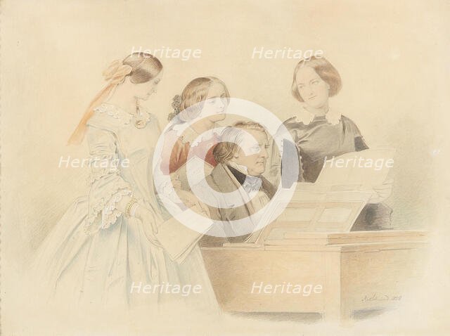 The rehearsal with Franz Lachner, 1858. Creator: Schwind, Moritz Ludwig, von (1804-1871).