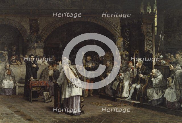 Religious Discourse between Olaus Petri and Peder Galle, 1883. Creator: Carl Gustaf Hellqvist.